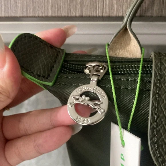 Longchamp Le Pliage Canvas Mini Handbag-Dark Green - Picture 6 of 10